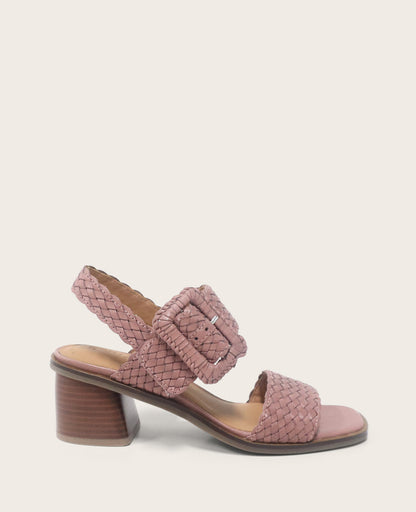 GENTLE SOULS - Madylyn Woven Leather Heel Sandal