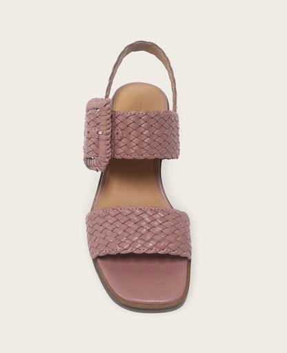 GENTLE SOULS - Madylyn Woven Leather Heel Sandal