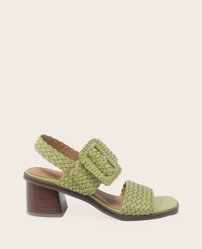GENTLE SOULS - Madylyn Woven Leather Heel Sandal