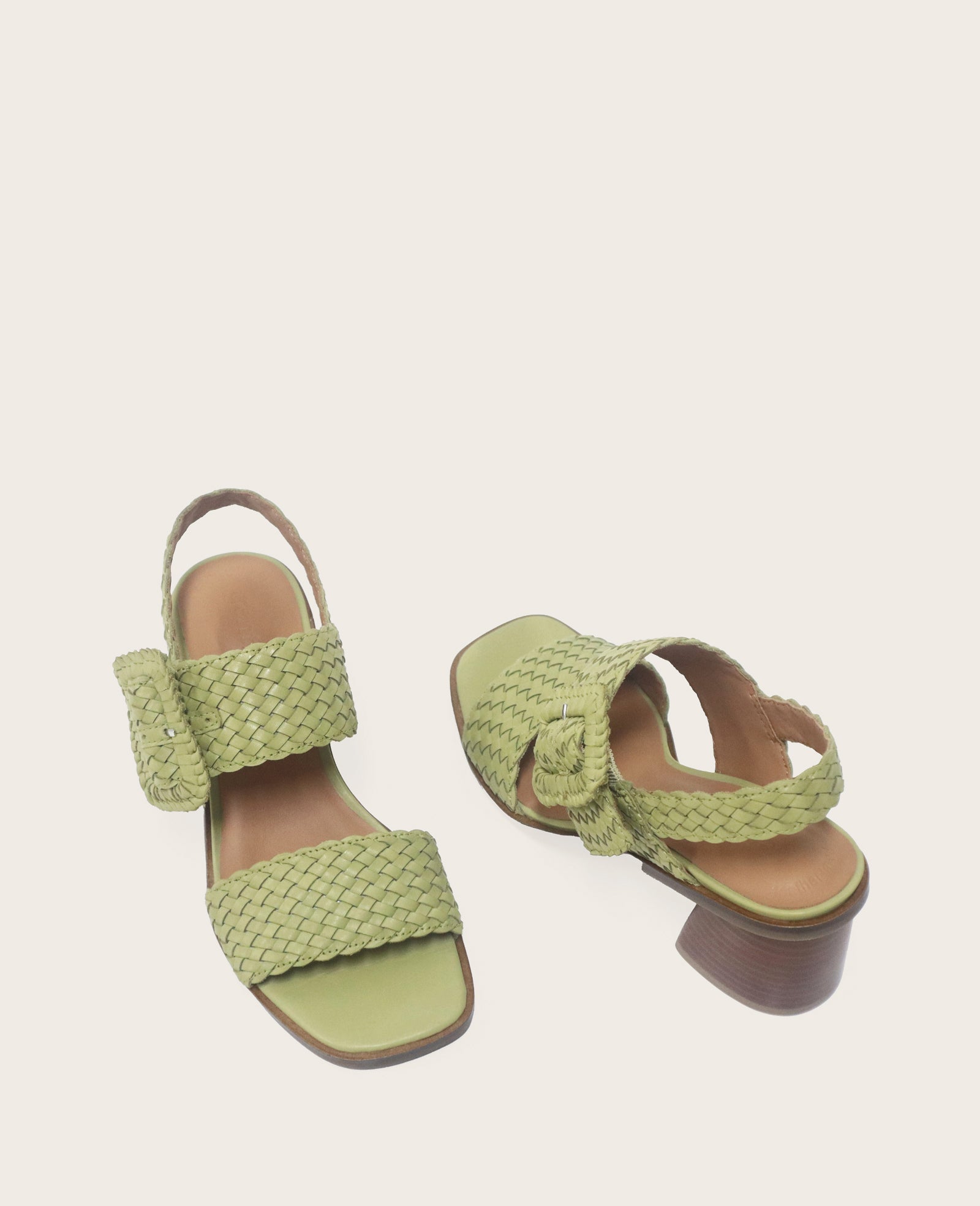 GENTLE SOULS - Madylyn Woven Leather Heel Sandal