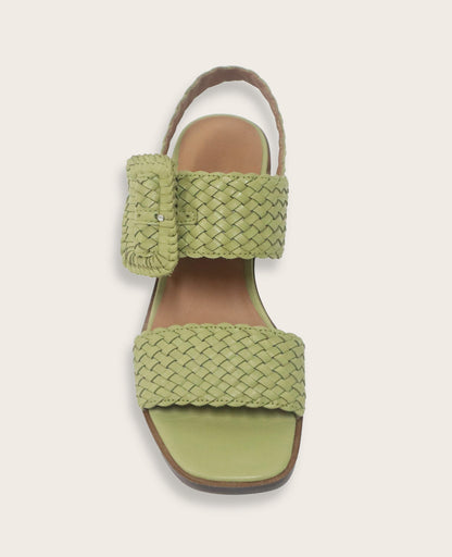 GENTLE SOULS - Madylyn Woven Leather Heel Sandal