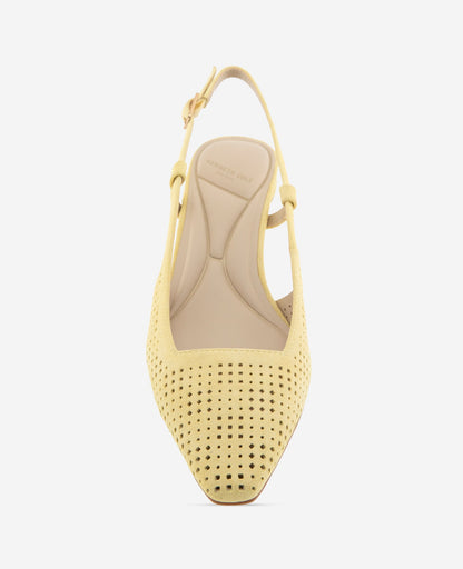 Marbella Perforated Suede Slingback Heel