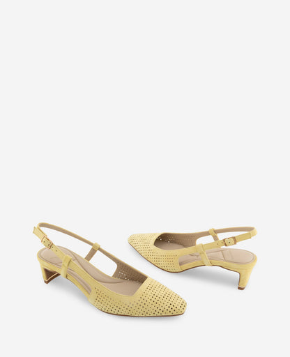 Marbella Perforated Suede Slingback Heel