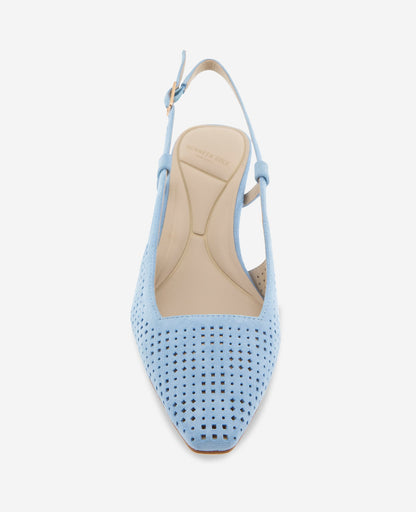 Marbella Perforated Suede Slingback Heel