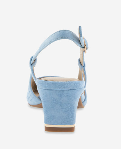 Marbella Perforated Suede Slingback Heel