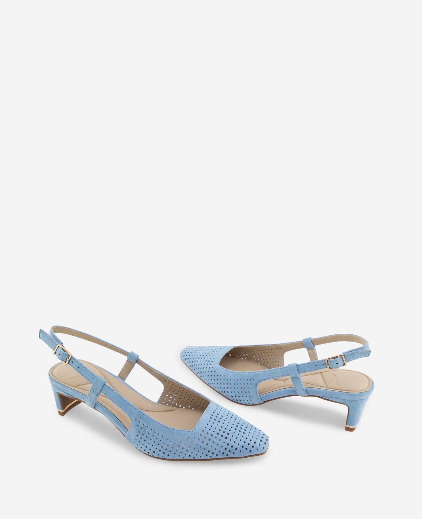 Marbella Perforated Suede Slingback Heel