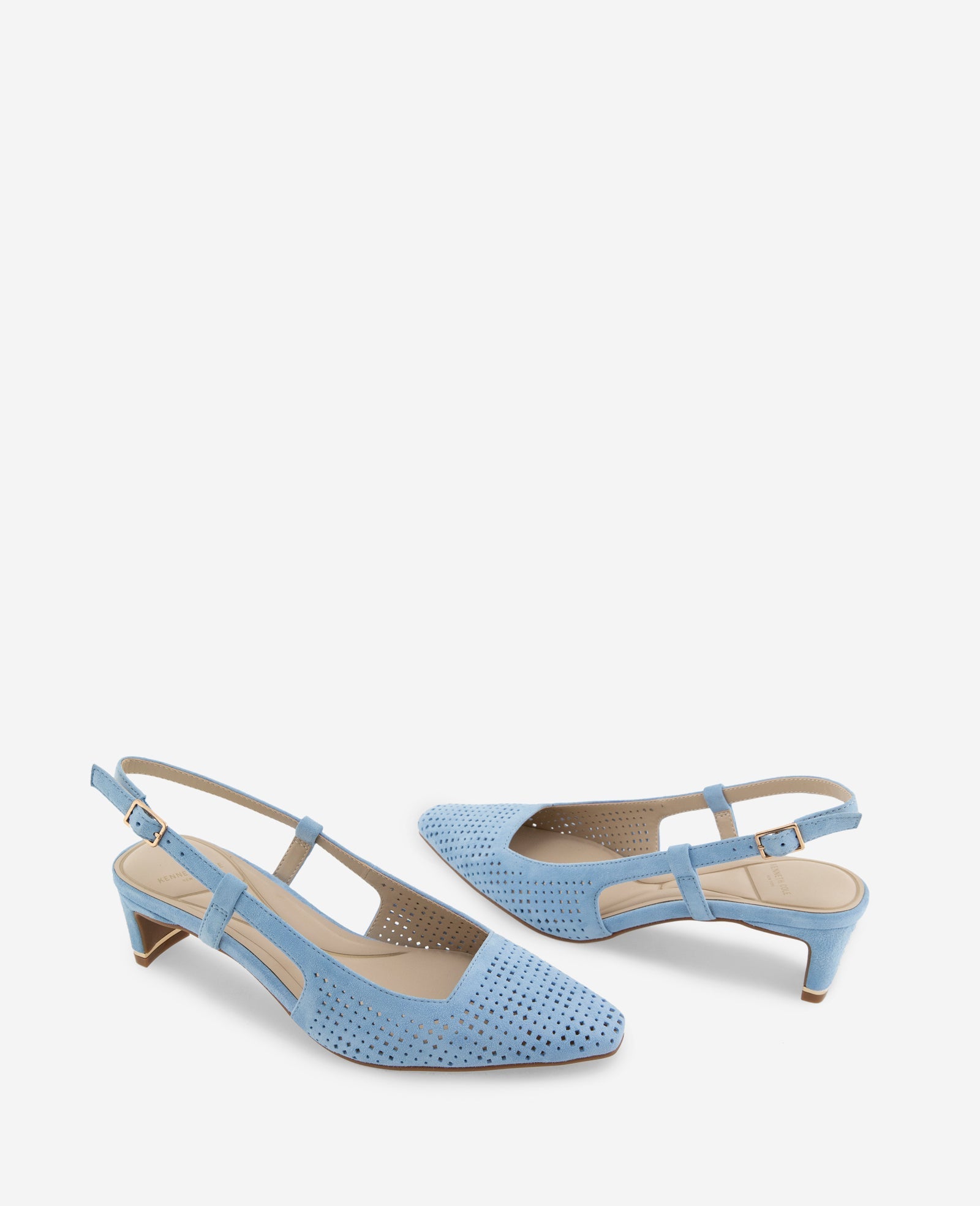 Marbella Perforated Suede Slingback Heel