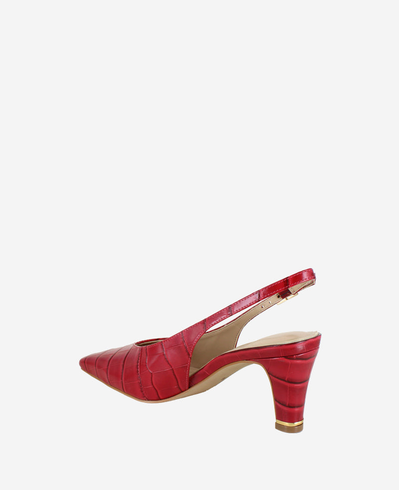 Meilani Embossed Croco Point Toe Slingback