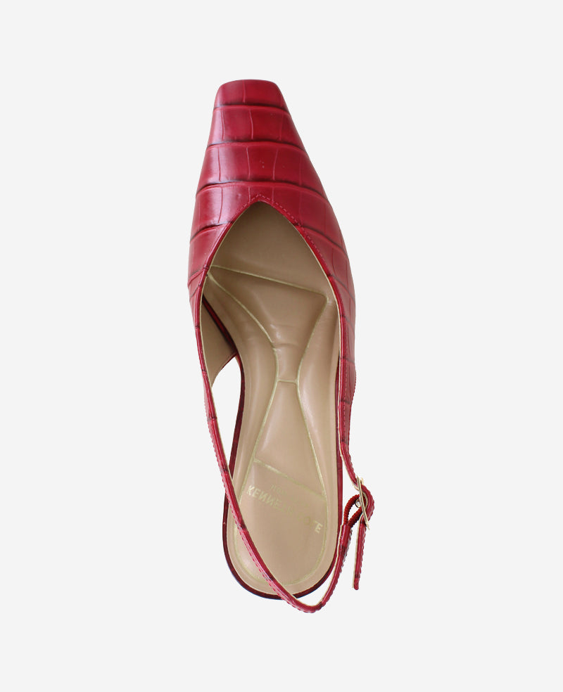 Meilani Embossed Croco Point Toe Slingback