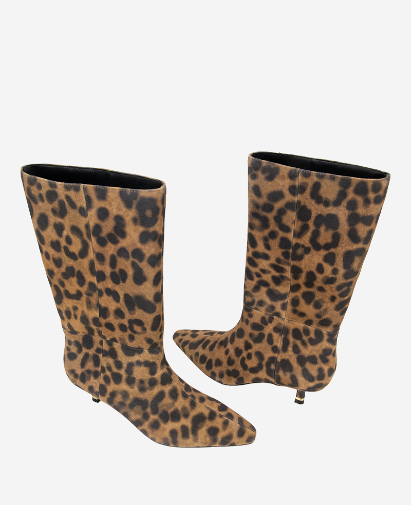 Meryl Suede Leopard Bootie