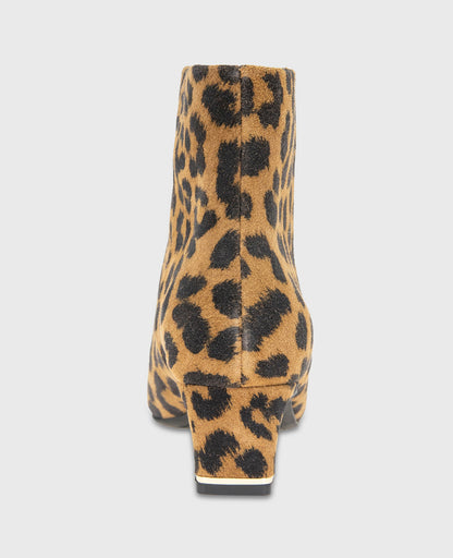 Miranda Suede Leopard Heel Bootie