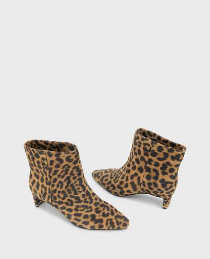 Miranda Suede Leopard Heel Bootie