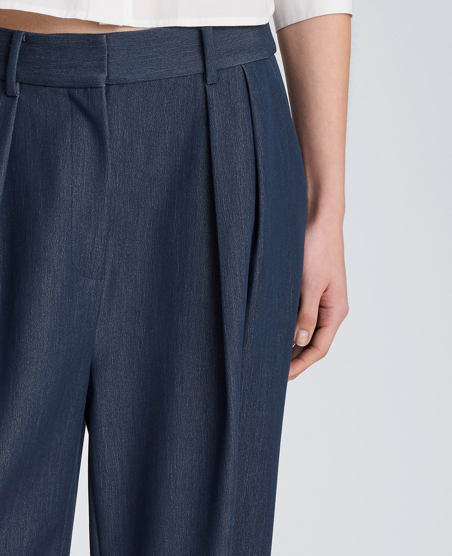 High Rise Fly Front Belted Pant