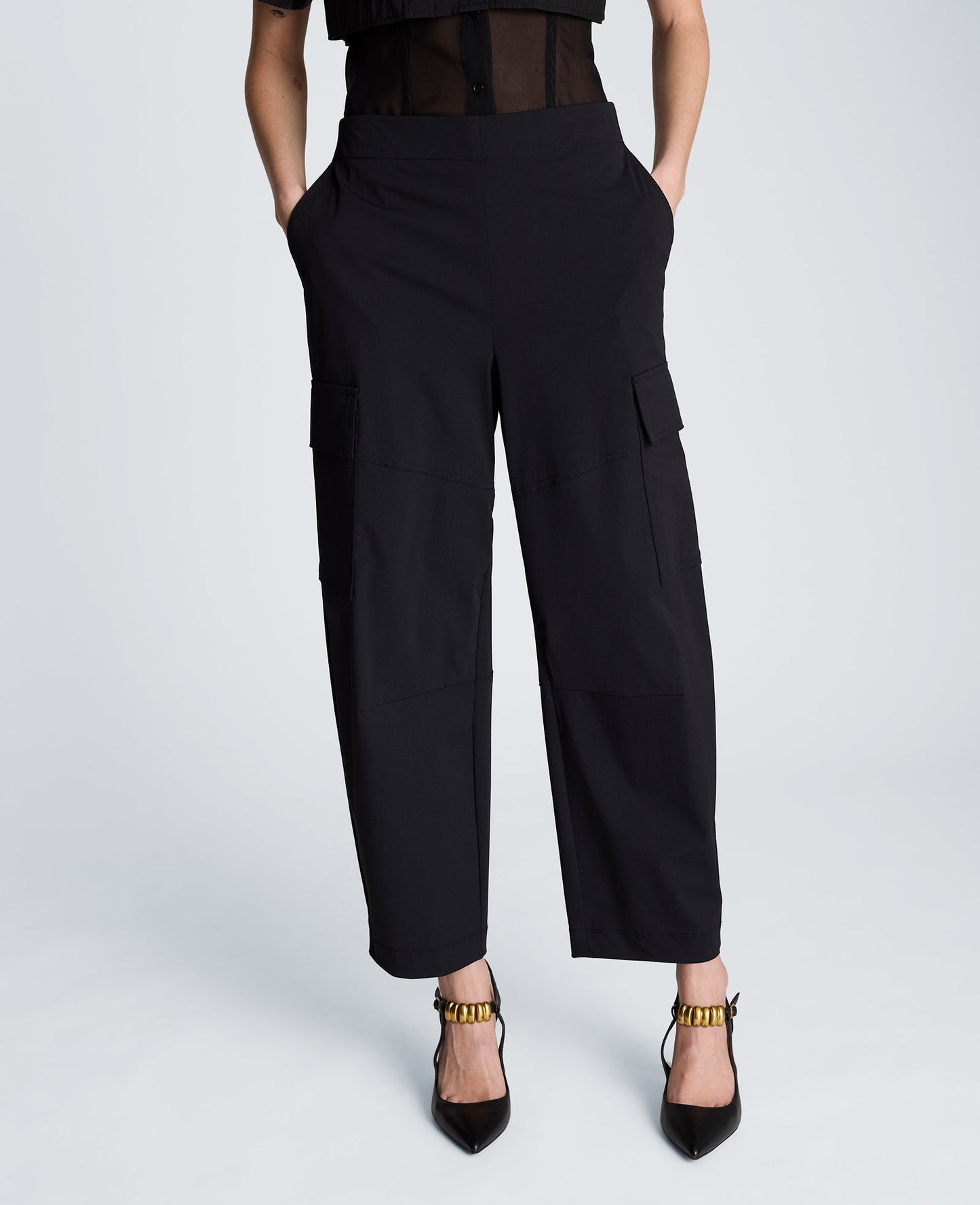 Pull On Barrel Leg Pant with Cargo Pockets