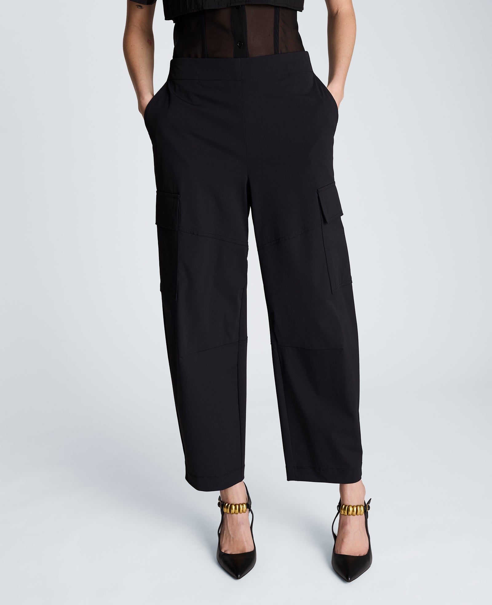 Pull On Barrel Leg Pant with Cargo Pockets