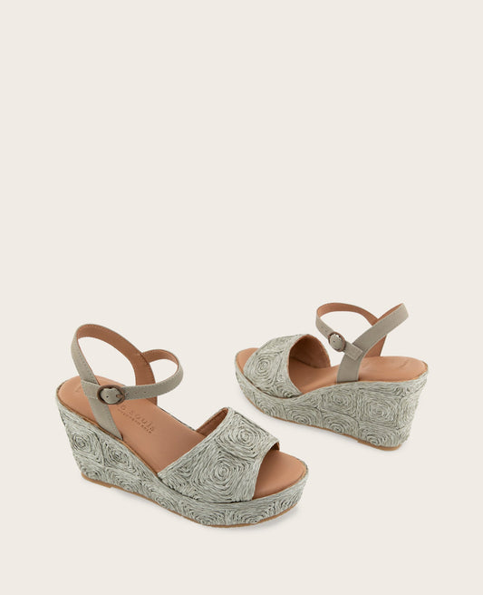 GENTLE SOULS - Nevio Raffia Platform Wedge