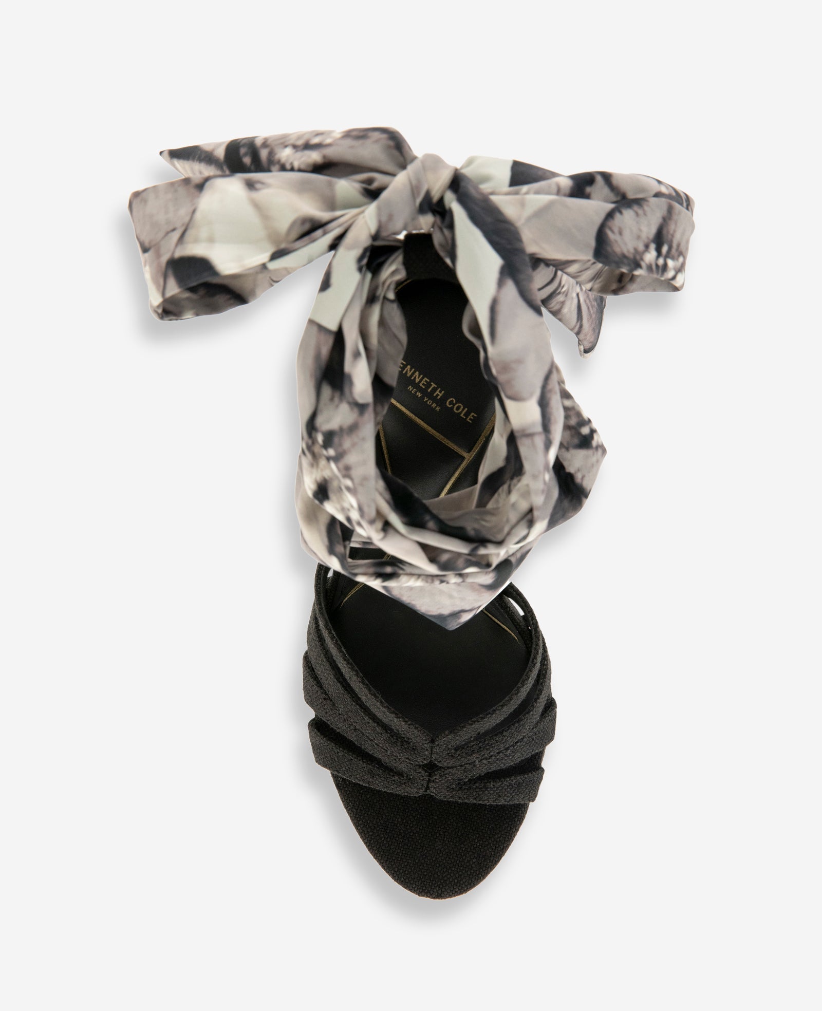 Nikkii Printed Fabric Wrap Around Platform Heel