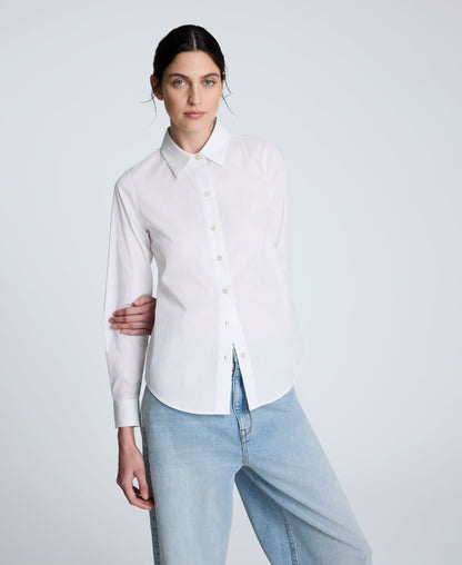 Poplin Button Front Shirt
