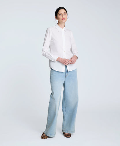 Poplin Button Front Shirt