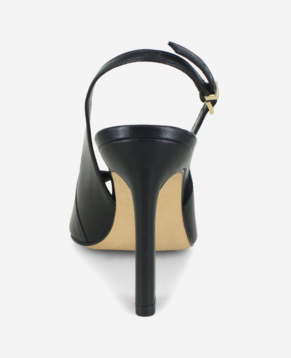 Priya Leather Peep Toe Slingback Heel
