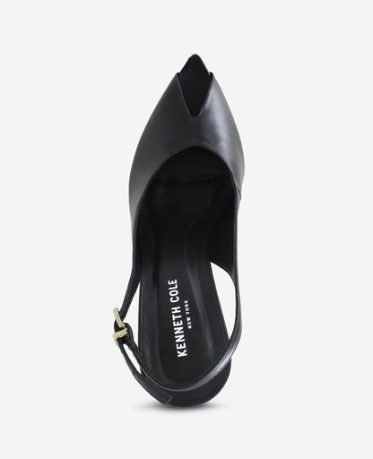 Priya Leather Peep Toe Slingback Heel