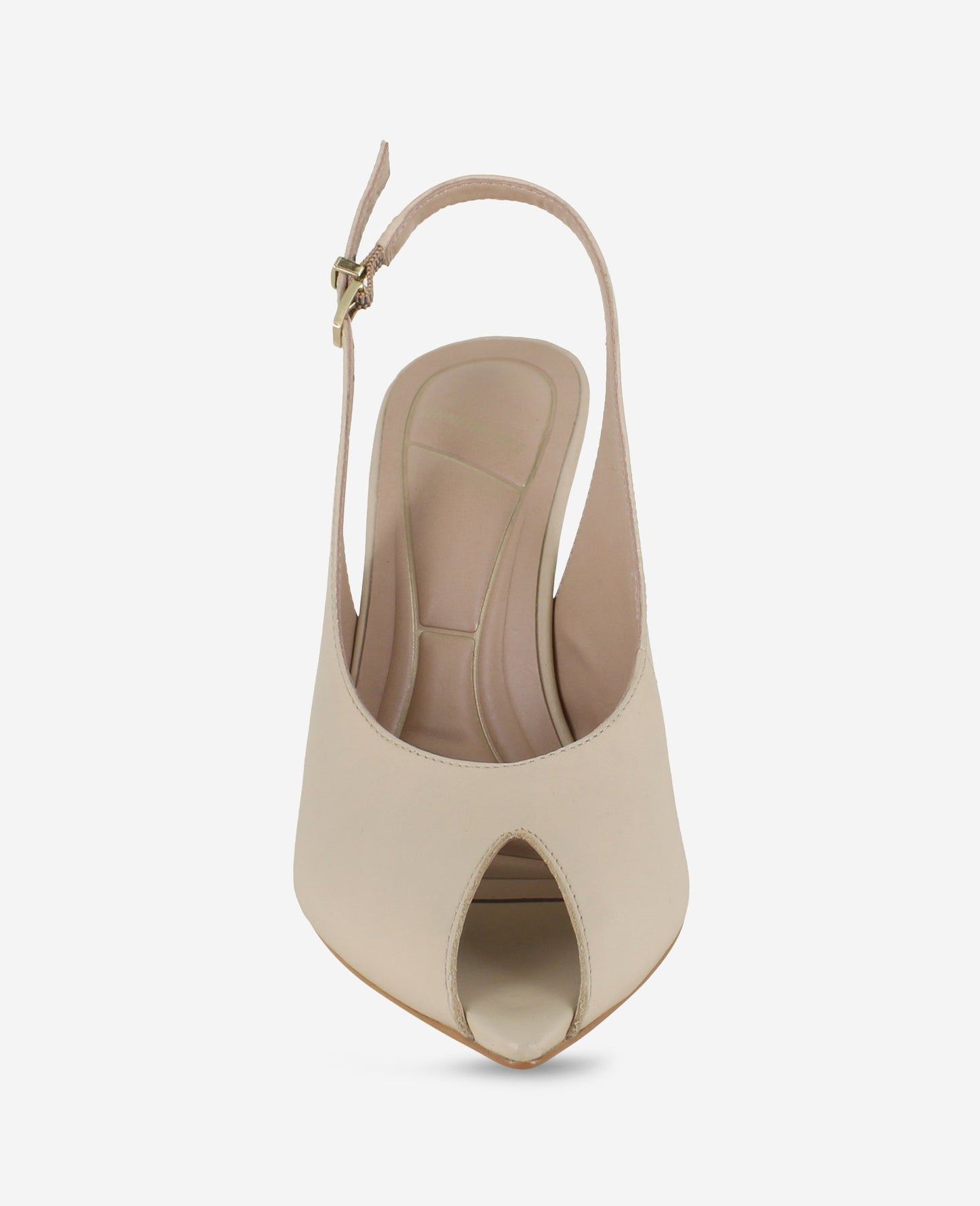 Priya Leather Peep-Toe Slingback Heel