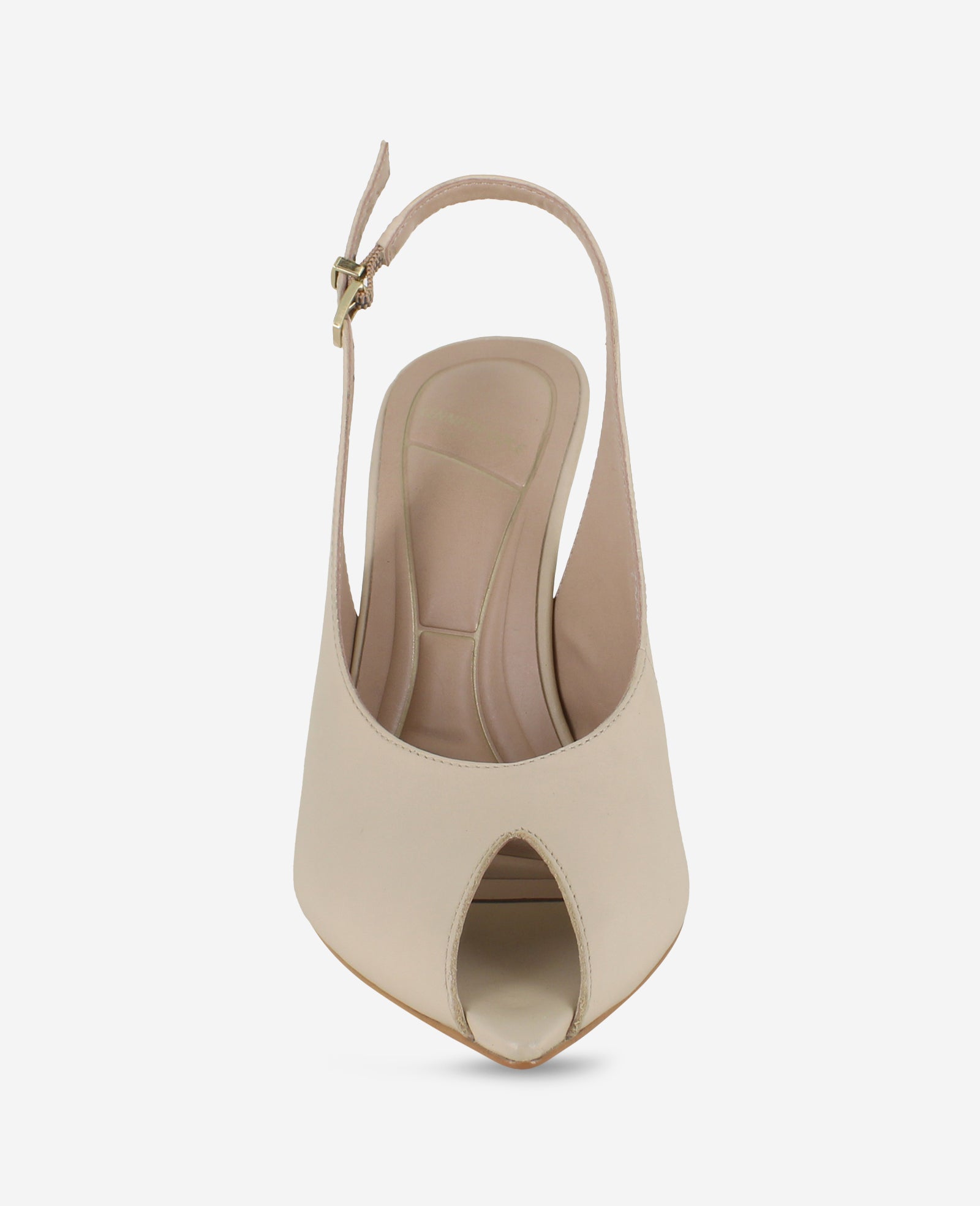 Priya Leather Peep-Toe Slingback Heel