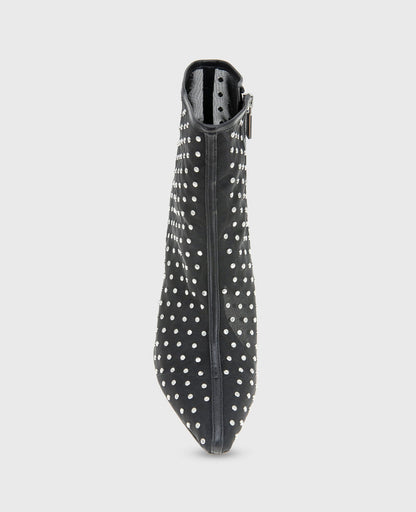 Quincy Mesh Micro Stud Heel Ankle Bootie