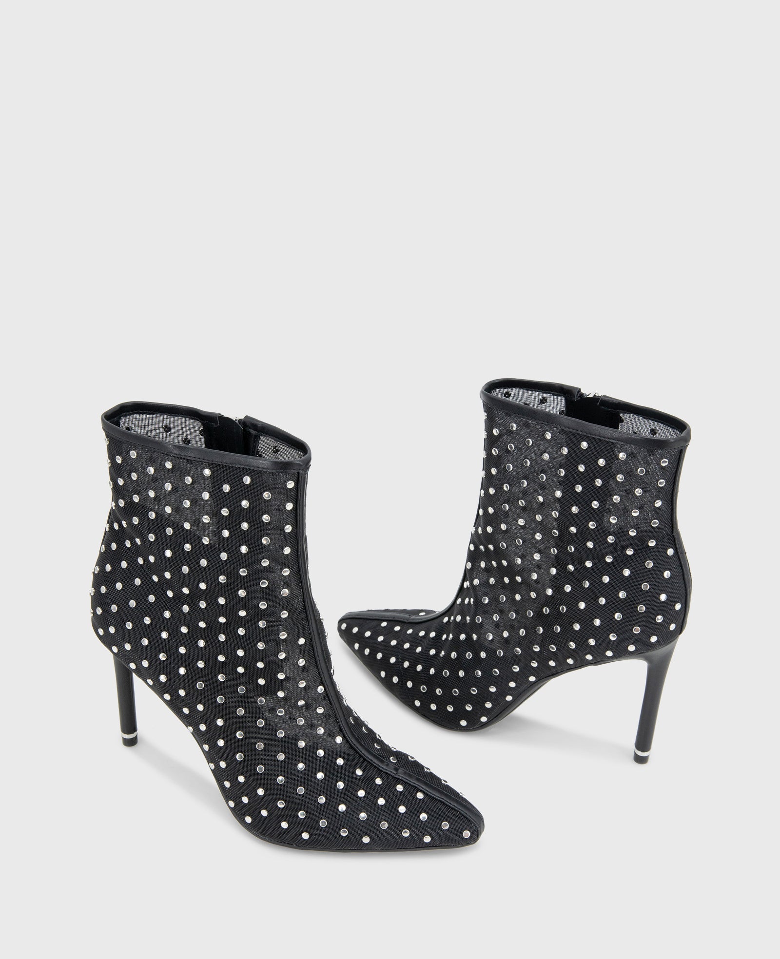 Quincy Mesh Micro Stud Heel Ankle Bootie