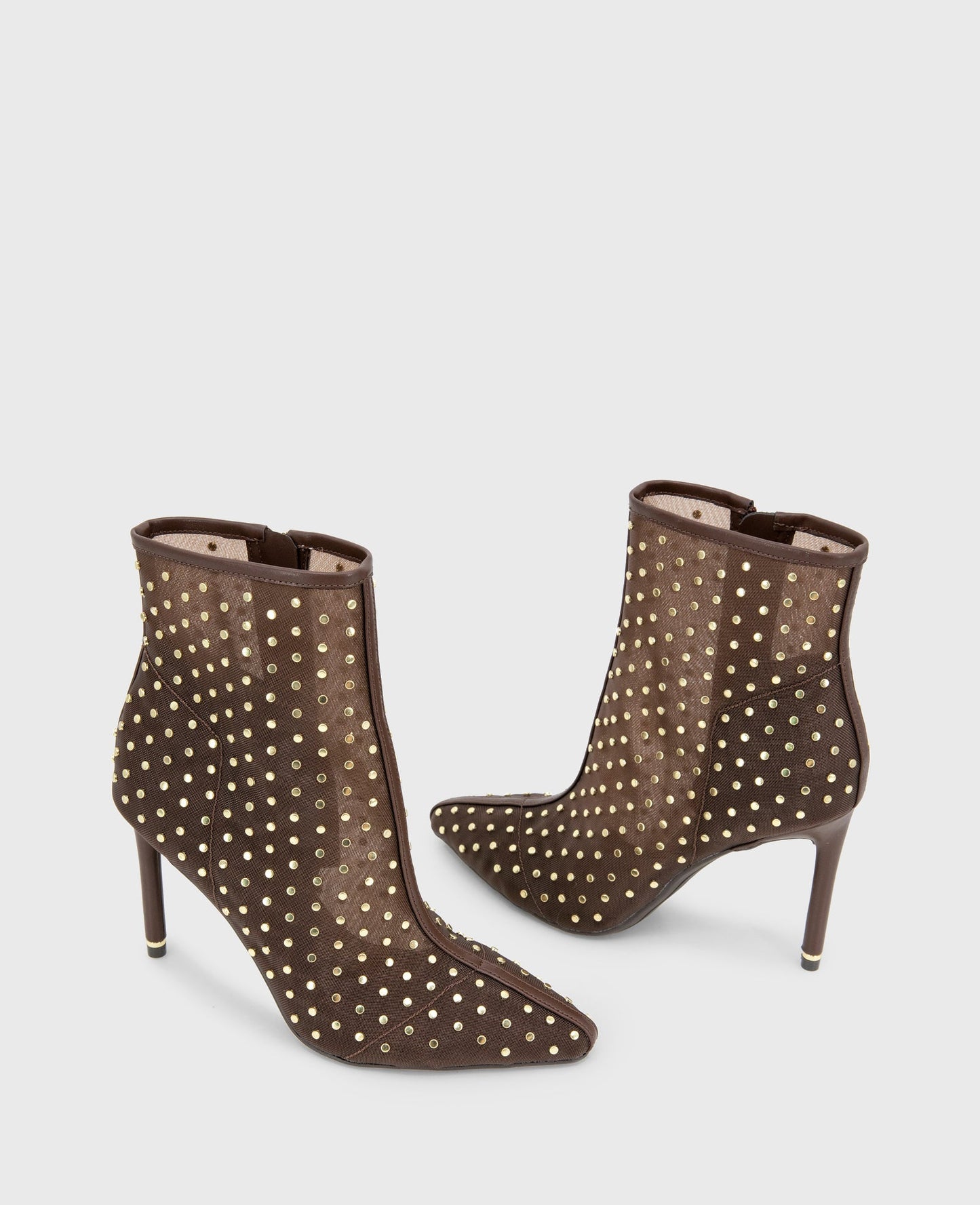 Quincy Mesh Micro Stud Heel Ankle Bootie