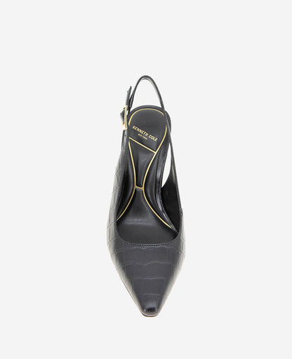 Quinnly Leather Croco Slingback Heel