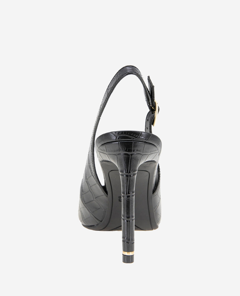 Quinnly Leather Croco Slingback Heel