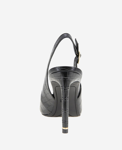 Quinnly Leather Croco Slingback Heel