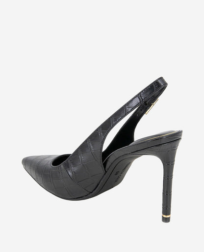 Quinnly Leather Croco Slingback Heel