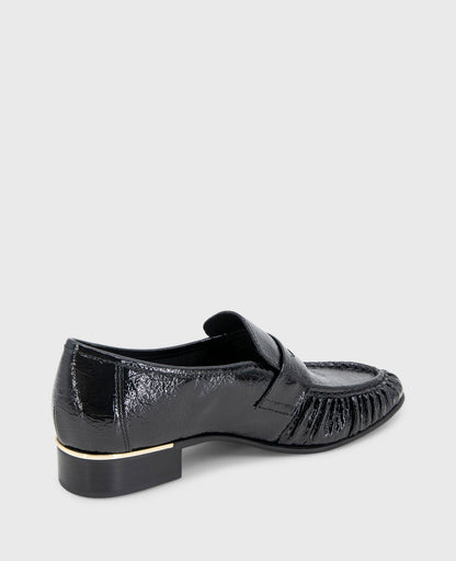 Reece Crinkle Patent Penny Loafer