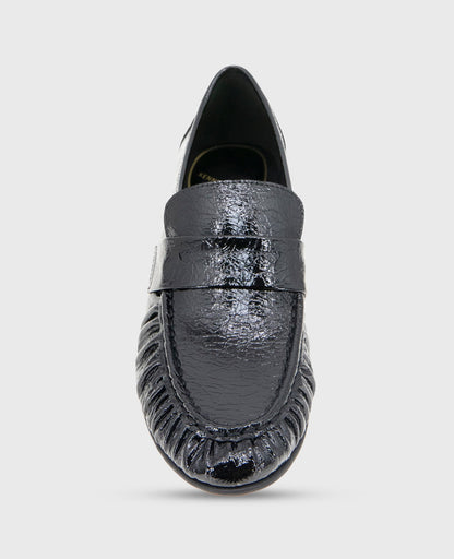 Reece Crinkle Patent Penny Loafer