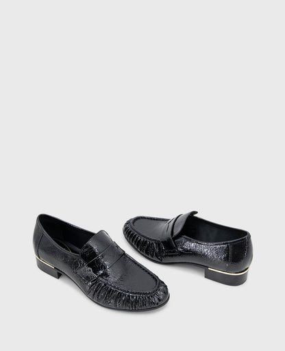 Reece Crinkle Patent Penny Loafer