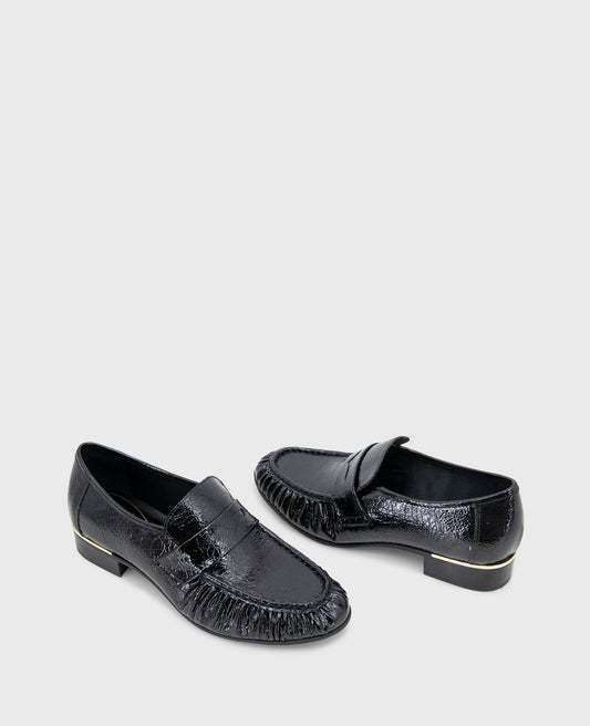 Reece Crinkle Patent Penny Loafer