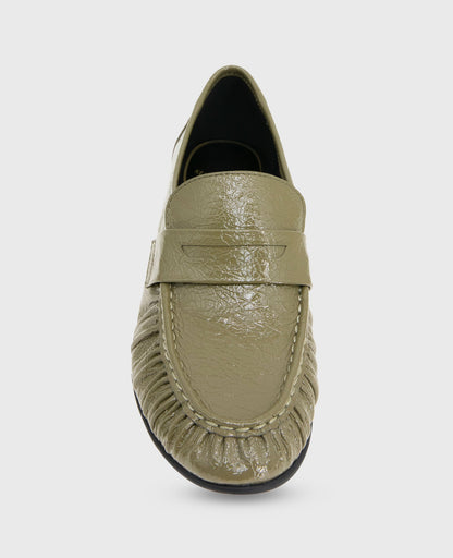 Reece Crinkle Patent Penny Loafer
