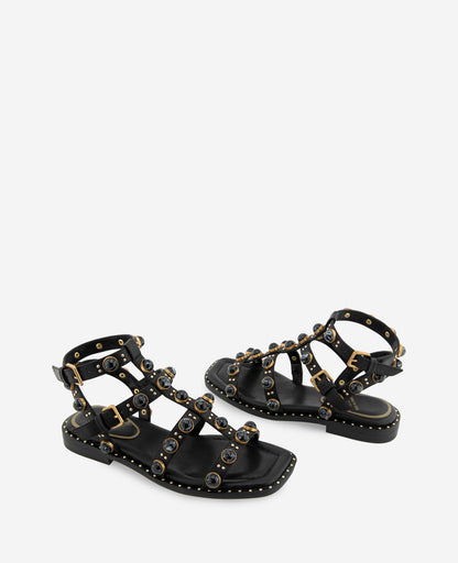 Ruby Leather Jewel Gladiator Sandal