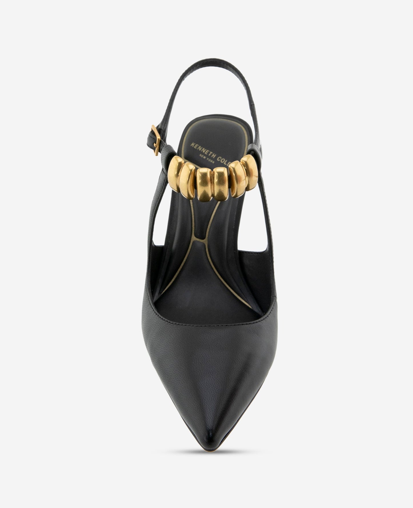 Romi Leather Hardware Ankle Slingback Heel