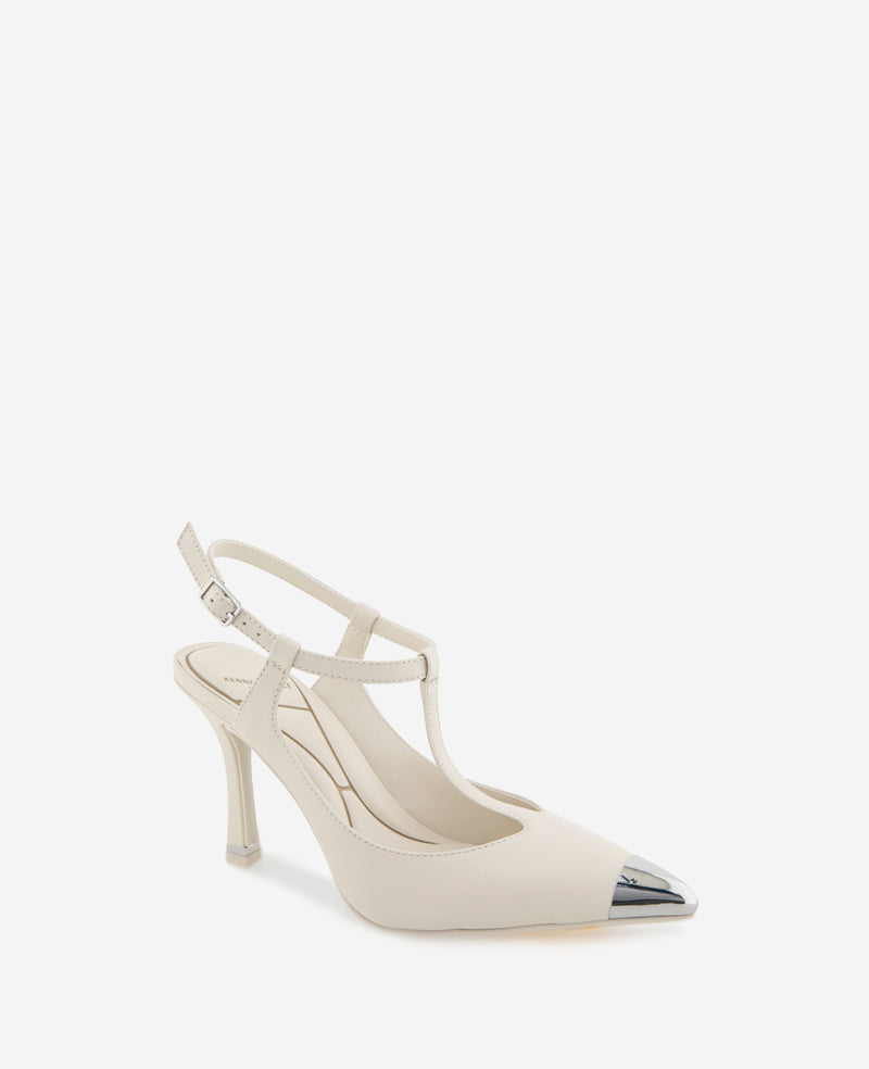 Romi T-Strap Leather Slingback Heel