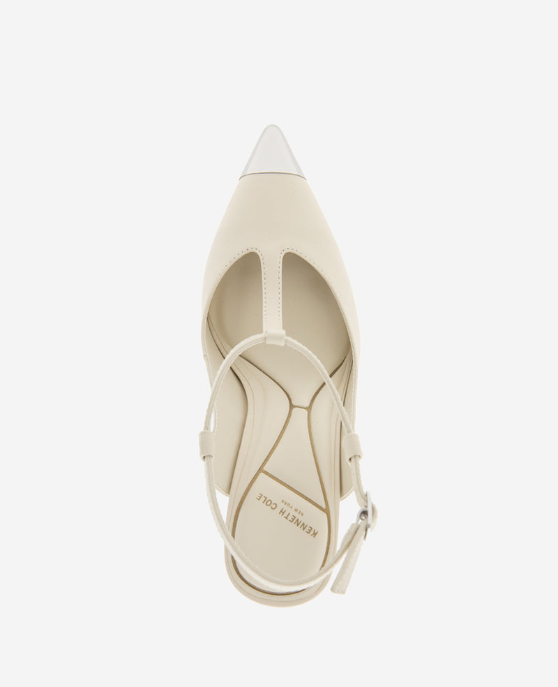 Romi T-Strap Leather Slingback Heel