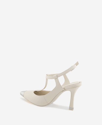 Romi T-Strap Leather Slingback Heel