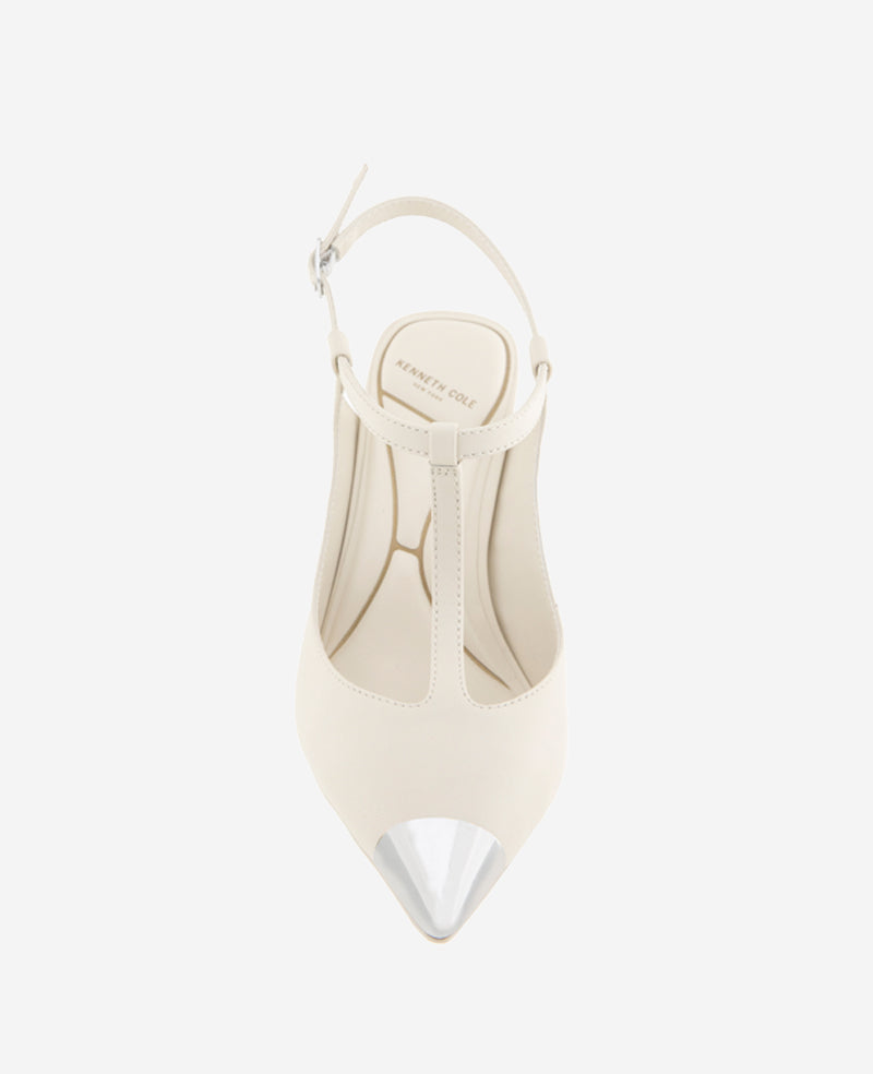 Romi T-Strap Leather Slingback Heel
