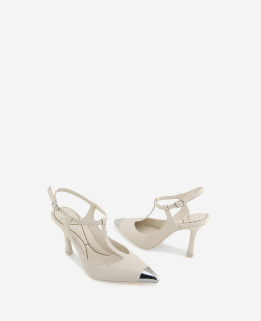 Romi T-Strap Leather Slingback Heel