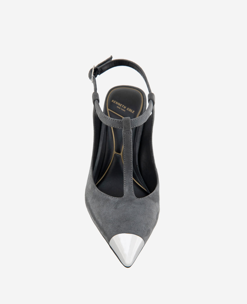 Romi T-Strap Suede Slingback Heel