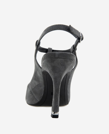 Romi T-Strap Suede Slingback Heel