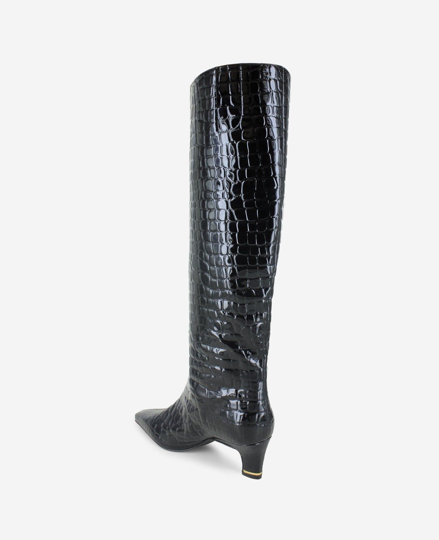 Rubia Croco Patent Tall Heel Boot