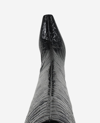 Rubia Croco Patent Tall Heel Boot